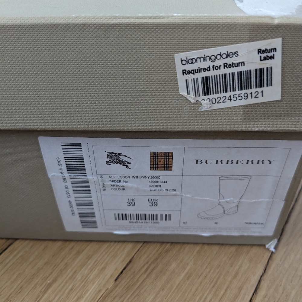 Burberry Rainboots Haymarket Classic Check size 39 (US women's 9) - Picture 7 of 13